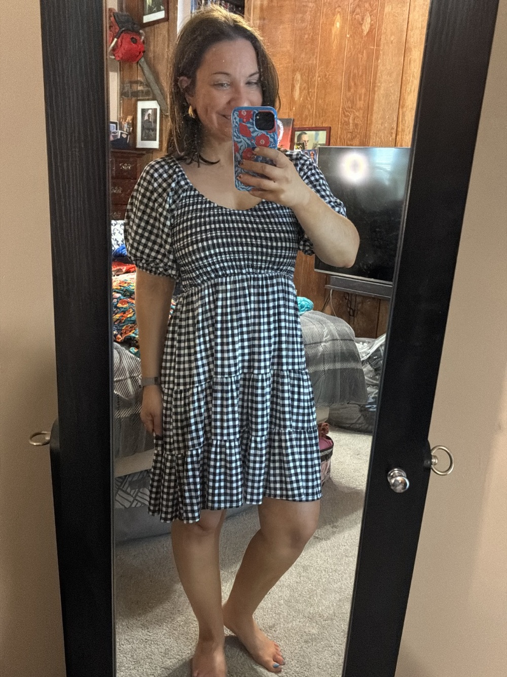 NWOT plaid black and white dress